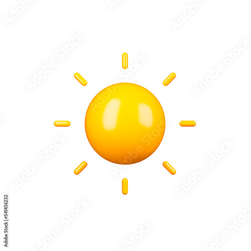 3d sun icon 3d render illustration