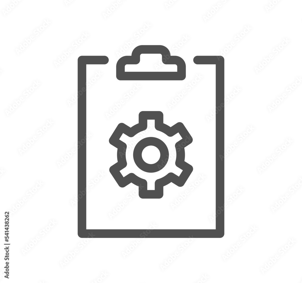 Engineering and gear icon outline and linear vector.
Engineering and gear icon outline and linear vector.