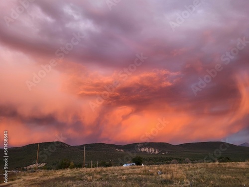 Beautiful pink sunset over the Western Slope of Colorado.