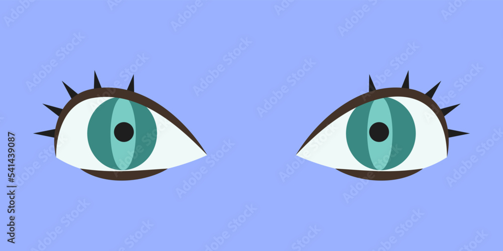 Turquoise eyes in flat style. Beautiful part of human body. Turquoise eyes in flat style. Beautiful part of human body.