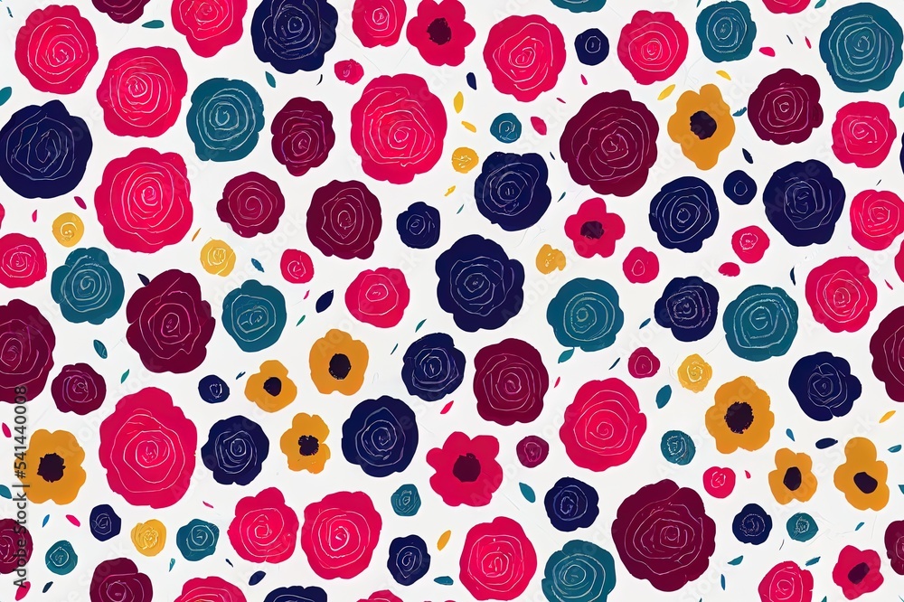 Floral brush strokes seamless pattern design for fashion textiles, graphics, backgrounds and crafts Floral brush strokes seamless pattern design for fashion textiles, graphics, backgrounds and crafts