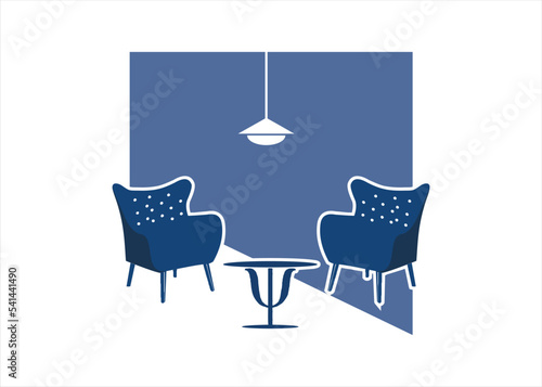 living room vector illustration psychotherapy logo symbol