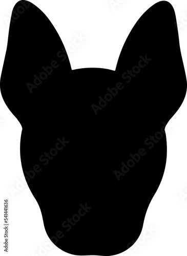Cute and simple Silhouette of Bull Terrier Dog front head
