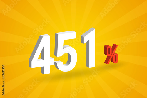 451% discount 3D text for sells and promotion.