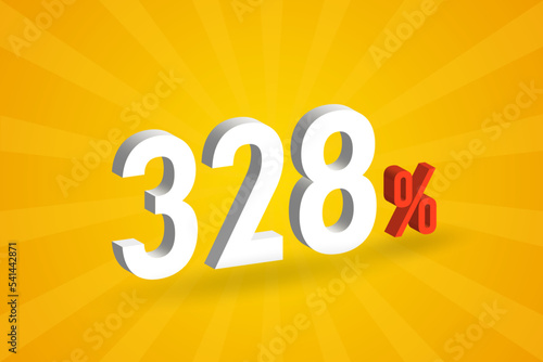328% discount 3D text for sells and promotion.