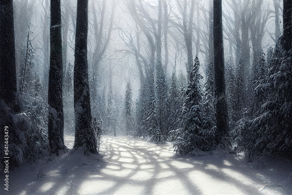 Obraz premium winter forest landscape