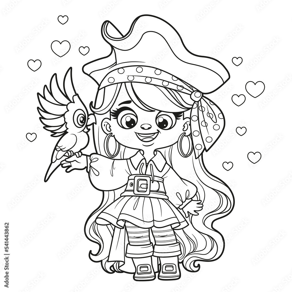 Girl Pirate Coloring Page