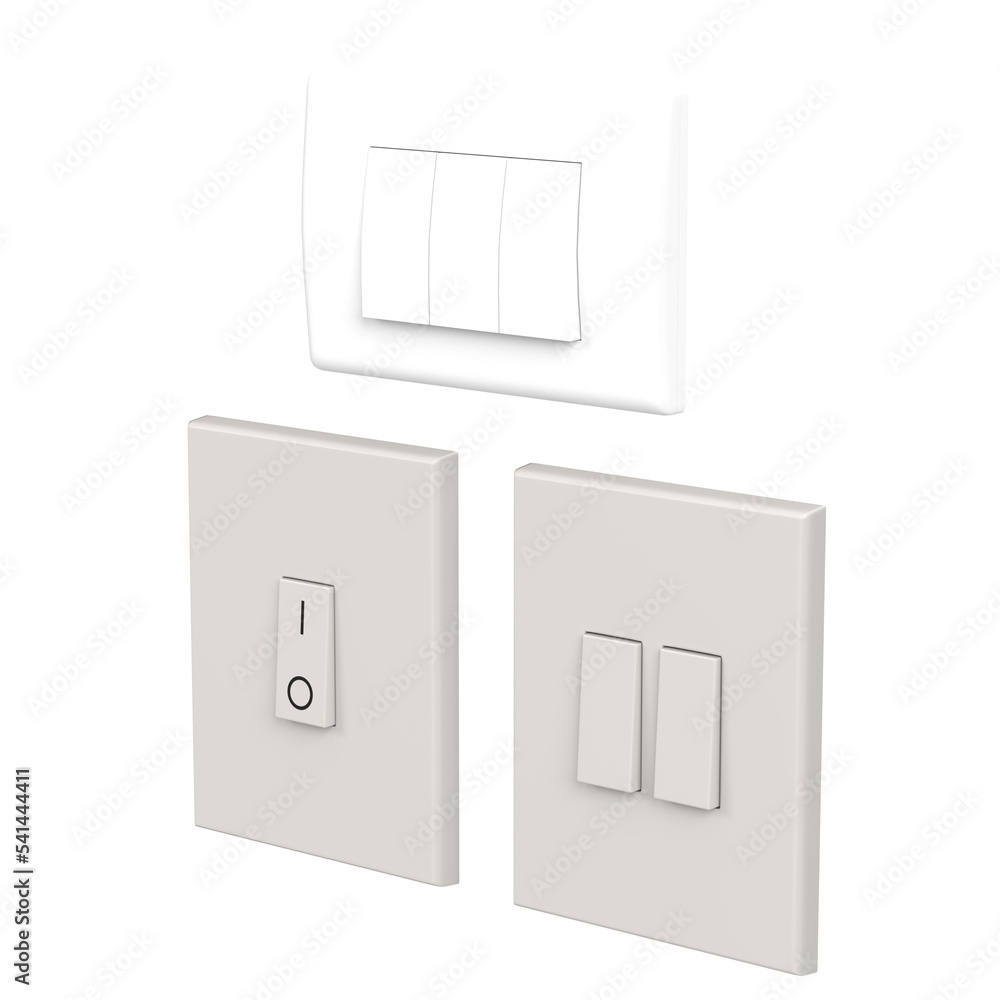 3d rendering illustration of some light switches 3d rendering illustration of some light switches