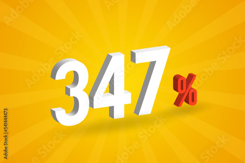 347% discount 3D text for sells and promotion.