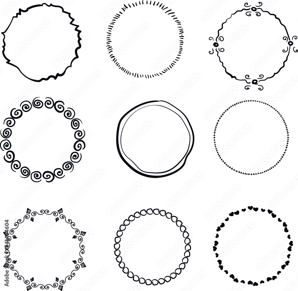 Set of vector decorative circles