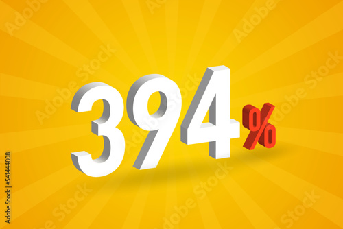 394% discount 3D text for sells and promotion.