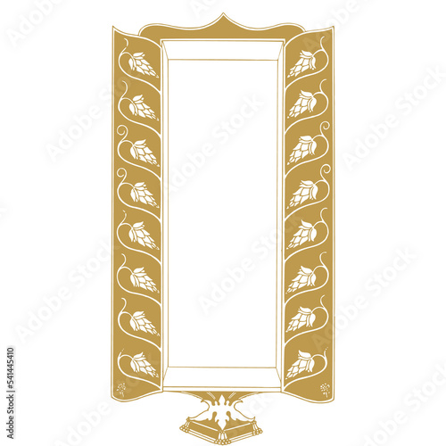 Beautiful illustration of a decorative ornament abstract gold floral frame with golden ornament confetti with floral elements for wedding and birthday and festival 