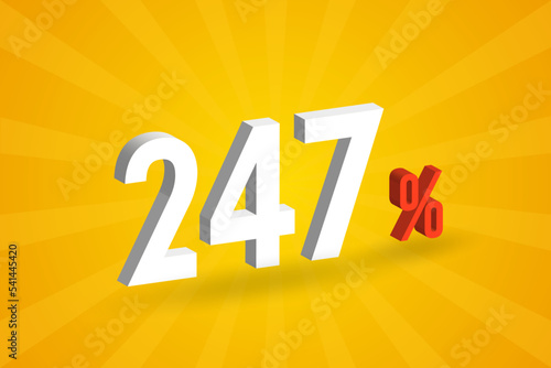 247% discount 3D text for sells and promotion.
