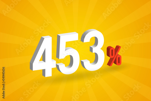453% discount 3D text for sells and promotion.