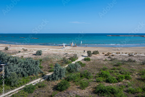 Panorama of the beach of Pescara with Montesilvano in backgroud