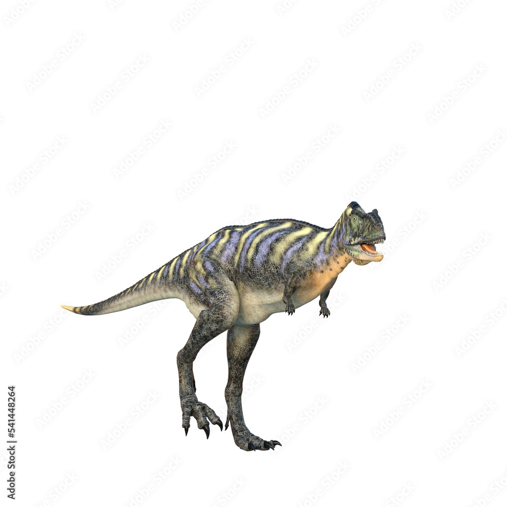 Aucasaurus dinosaur walking. 3D illustration isolated on transparent background. Aucasaurus dinosaur walking. 3D illustration isolated on transparent background.