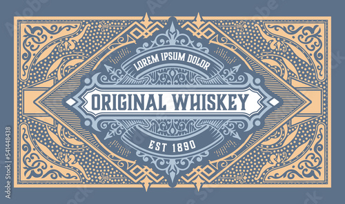Whiskey label with old frames