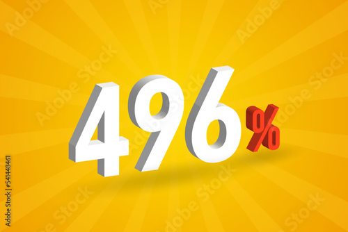 496% discount 3D text for sells and promotion.