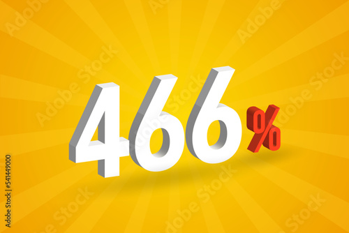 466% discount 3D text for sells and promotion.
