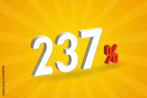 237% discount 3D text for sells and promotion.