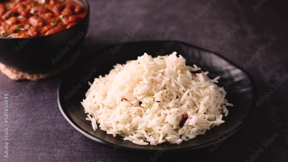 Rajma Rice Roti Kidney bean curry or rajma or rajmah chawal and rice roti, typical ...