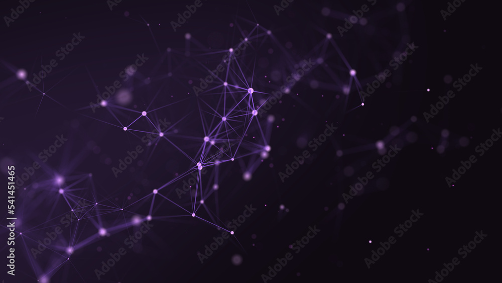 Network connection structure. Digital science background with dots and lines. Big data visualization. 3D rendering.