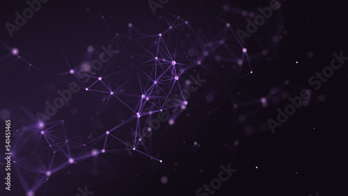 Network connection structure. Digital science background with dots and lines. Big data visualization. 3D rendering.