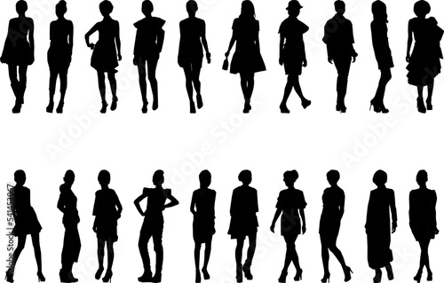 Fashionable womens activity silhouette, high resolution, and realistic.