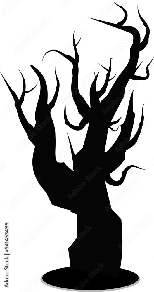 Tree icon with vector halloween black silhouette. Dead tree silhouette isolated on white background. Vector illustration Eps 10. Tree icon with vector halloween black silhouette. Dead tree silhouette isolated on white background. Vector illustration Eps 10.