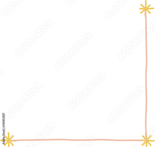 Colorful Cute Corner Doodle  Vector Illustration