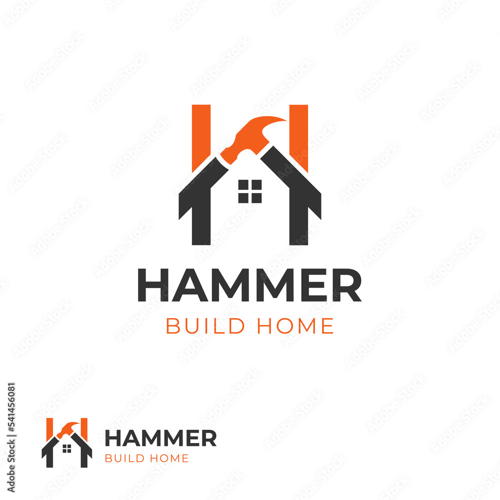 modern letter H hammer logo real estate for service, builder and carpenter logo icon designs modern letter H hammer logo real estate for service, builder and carpenter logo icon designs