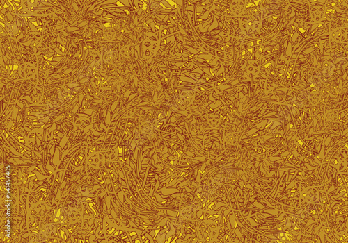 Textured floral golden background for fabrics or interior solutions. Intertwined plant motifs for backgrounds or textures, holidays and events, wallpapers and textiles, fashion trends, prints, etc.
