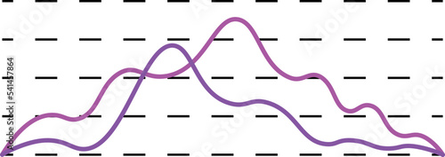 Smooth line chart. Data comparison infographic element