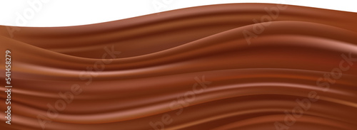 Chocolate splash. Horizontal waving border. Sweet flow