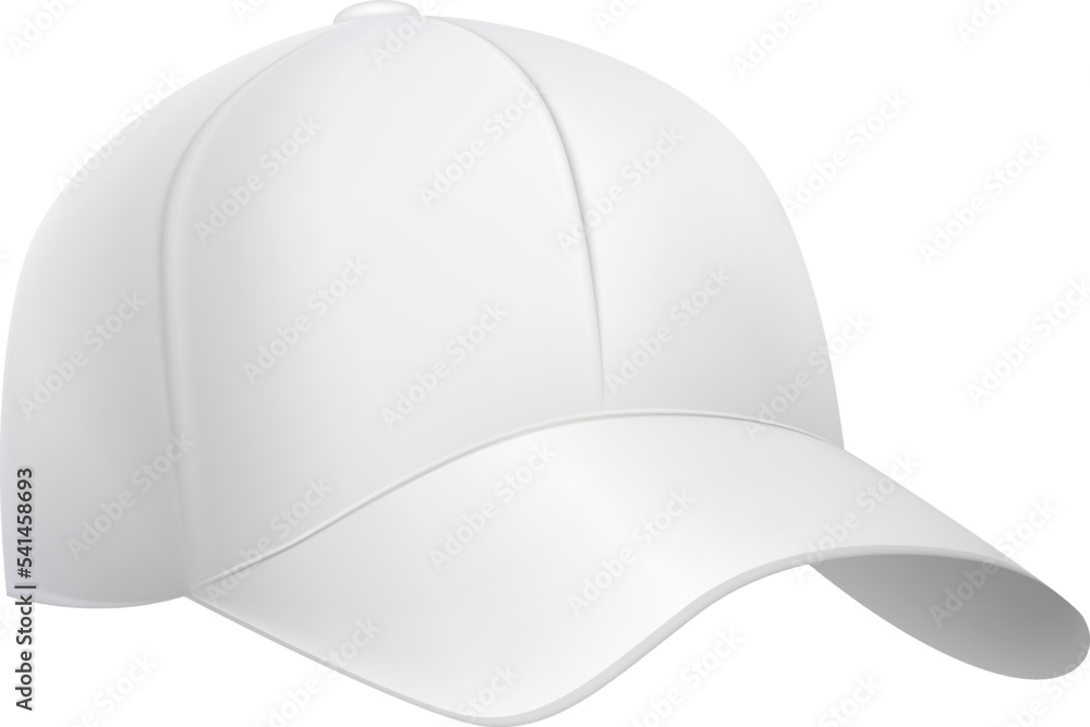 Realistic baseball cap. White blank brand mockup Realistic baseball cap. White blank brand mockup