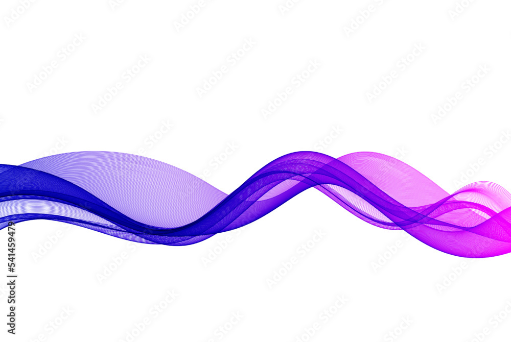 Abstract background of horizontal lines of pink blue vector wave on a white background