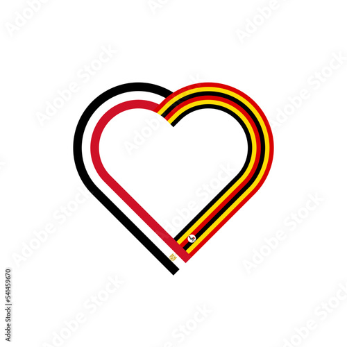 friendship concept. heart ribbon icon of egypt and uganda flags. vector illustration isolated on white background