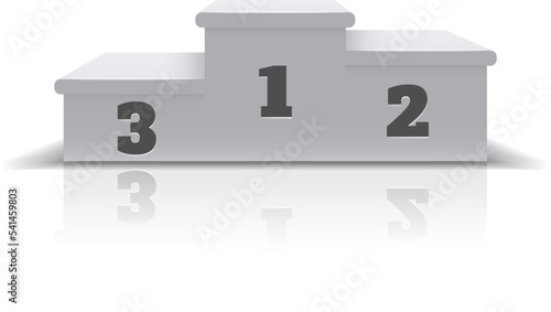 Sport pedestal. White competition award realistic mockup