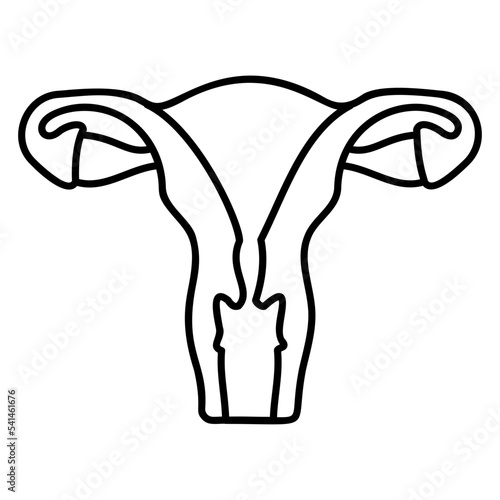 Female uterus with ovaries Concept, Women reproductive system vector  icon Design, Organ System Symbol, Human Anatomy Sign, Human Body Part Stock illustration,