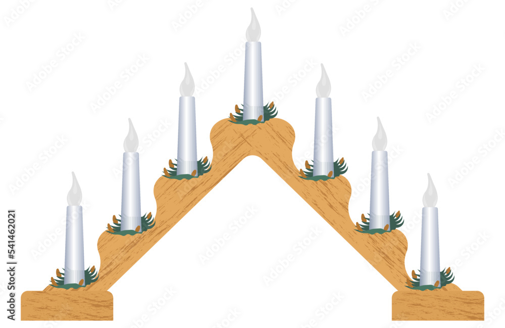 Wooden led candle arch christmas candle arch with 7 pointed candles