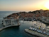 Aerial view of Dubrovnik at sunset