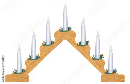 Wooden led candle arch christmas candle arch with 7 pointed candles