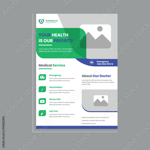medical flyer design template, health flyer design template, 