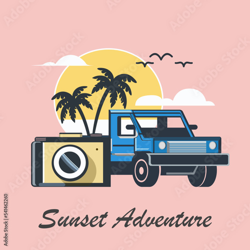 Sunset Vector illustration Background