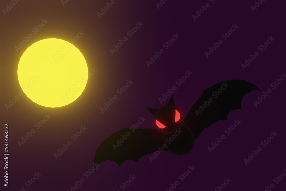 Halloween flying bat in the Night