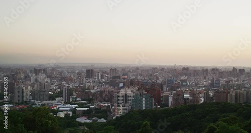 Taoyuan city at sunset time photo