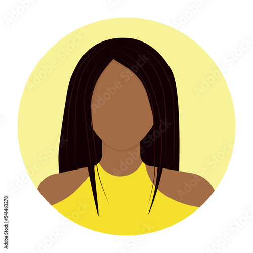 African American woman avatar with straight hair