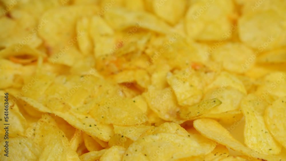 Potato chips background close up hd