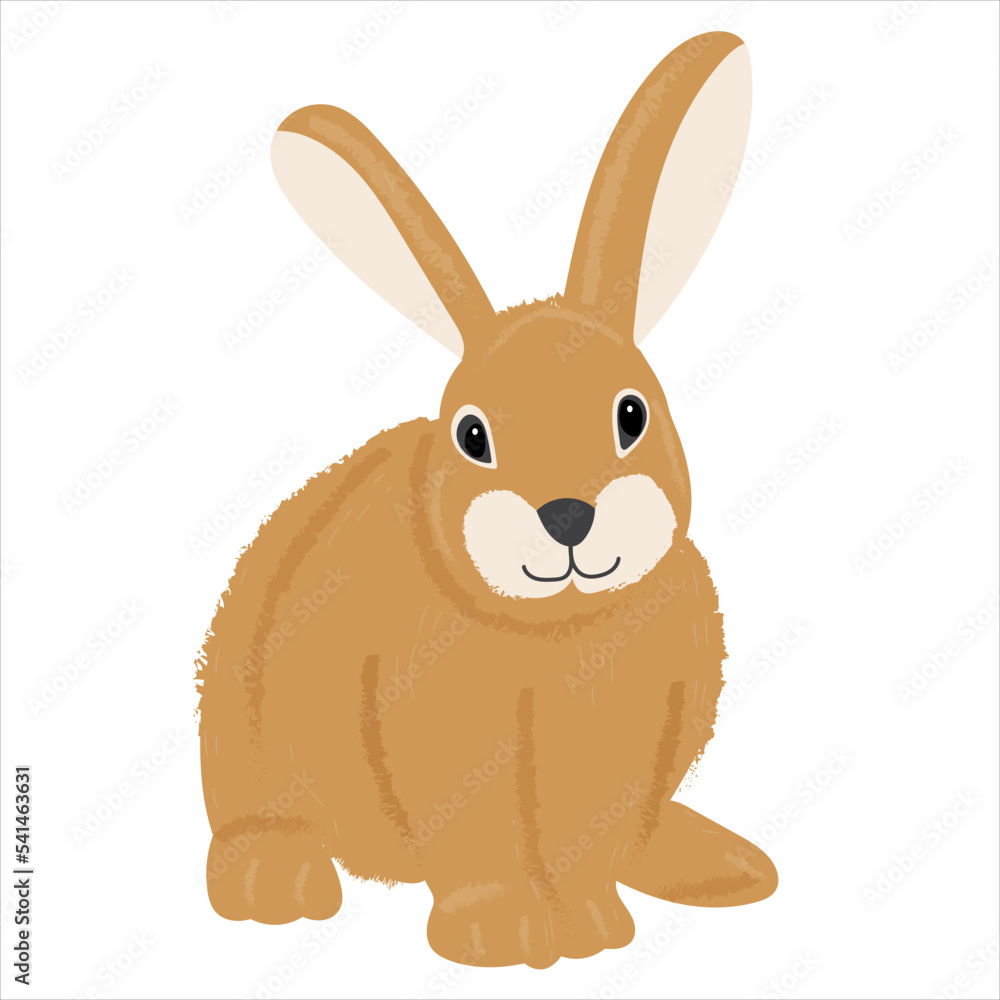hare, rabbit in flat style isolated