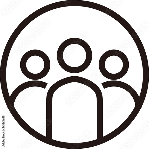 People and user outline icon in a circle. Human avatar line vector icon for graphic design concept.